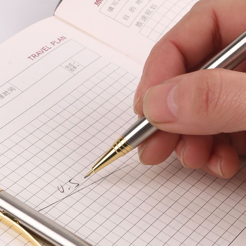 0.5mm Commercial Metal Ballpoint Pen Mechanical Pencil Automatic Pens Writing Drawing School Supplies Stationery