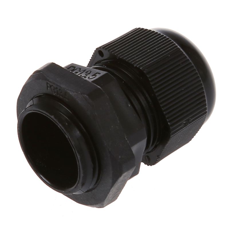 5 Pcs PG13.5 Black Plastic Waterproof Connectors Cable Glands-ABUX
