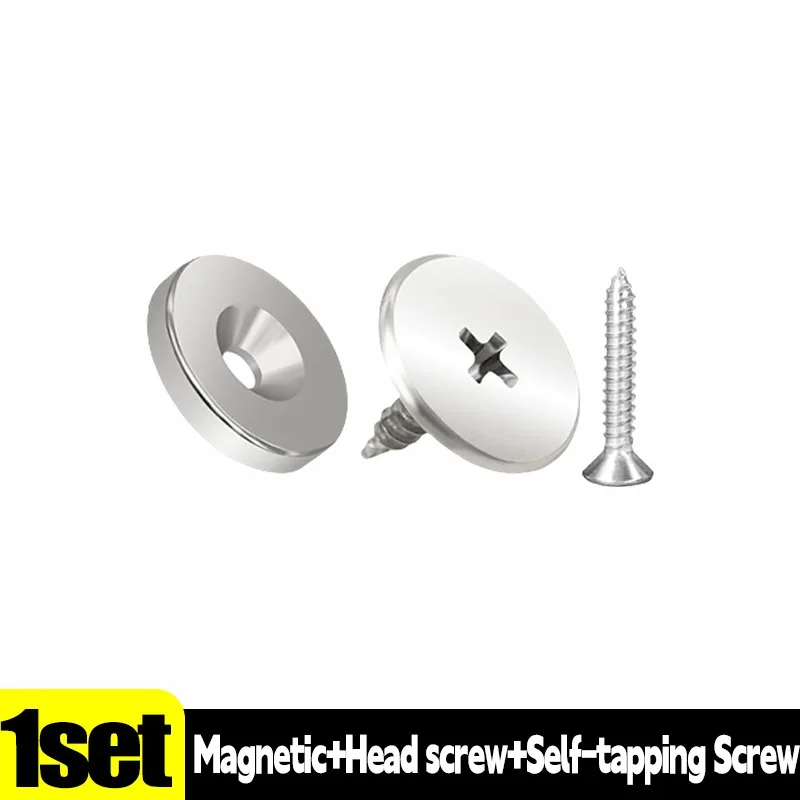 Magnetische kastknopen Kastdeur Magneetsluitingen met schroef Garderobedichting Verborgen sluiting Snap Meubelbevestiging Verborgen grendels: nikkel