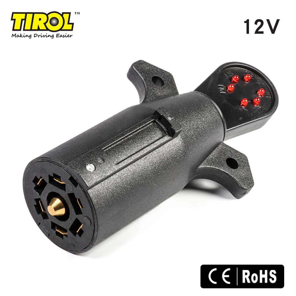Tirol 7 -polig släpvagnstestare kontakt släpvagnsledningsprovare 7- -polig släpvagnslampa kretstestare biltillbehör  t26475b