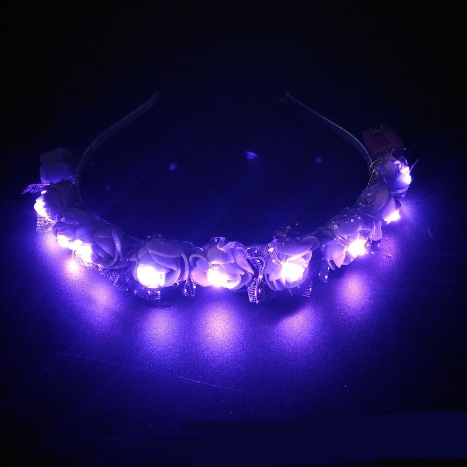 Kinderen meisjes feest verkleedkleding make-up hoofdband haarband slinger lichtgevende led bruiloft carnaval nachtclub rekwisieten: F (4)