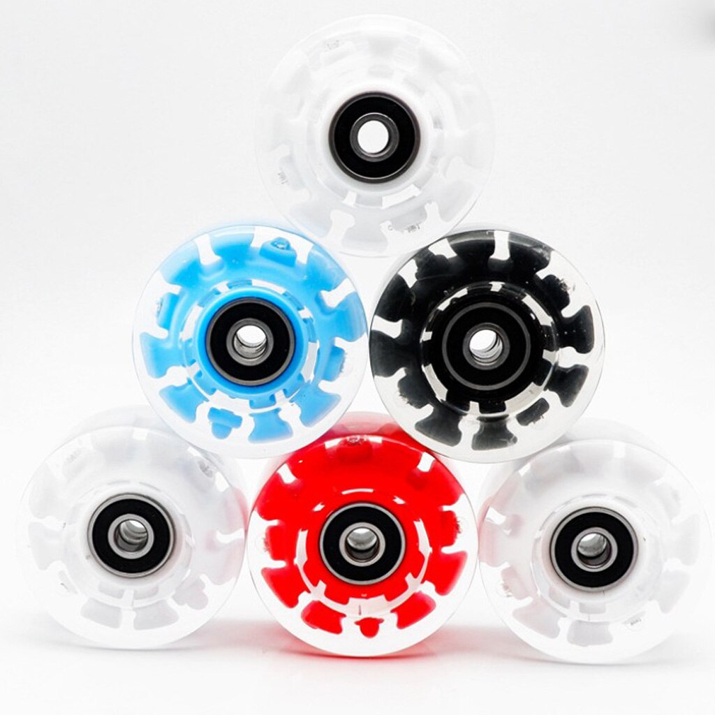 4Pack Quad Roller Skate Wielen Licht Up Lagers Voor Dubbele Rij Schaatsen Grip Lagers Onderdelen Gratis Rollerskate