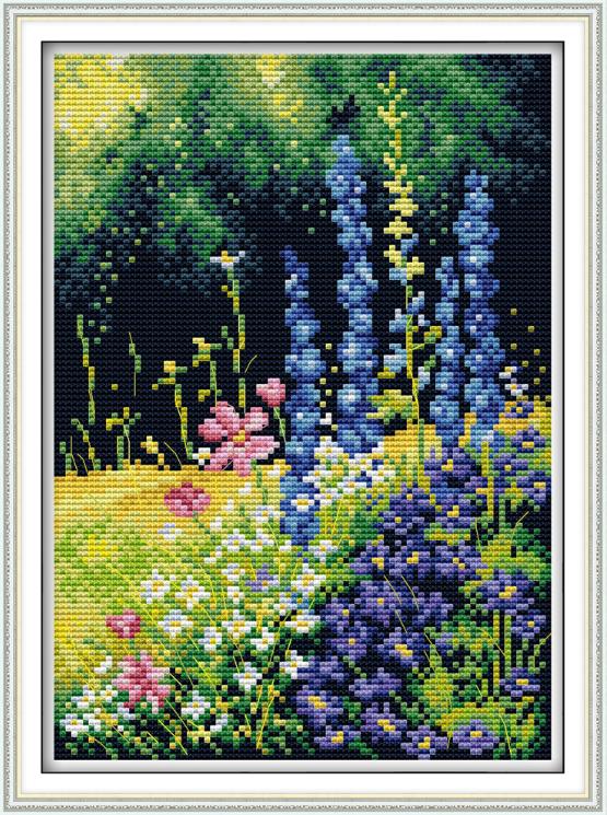 Joy Sunday Beautiful Flowers Series Cross stitch kits DMC Needlework Embroidery Cross-Stitch DIY Handwork Fabric 14CT and 11CT: H769 / 14CT Printed Cloth