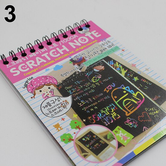 Kids Rainbow Colorful Scratch Art Kit Magic Drawing Painting Paper Notebook Color Handwriting Board Doodle Painting