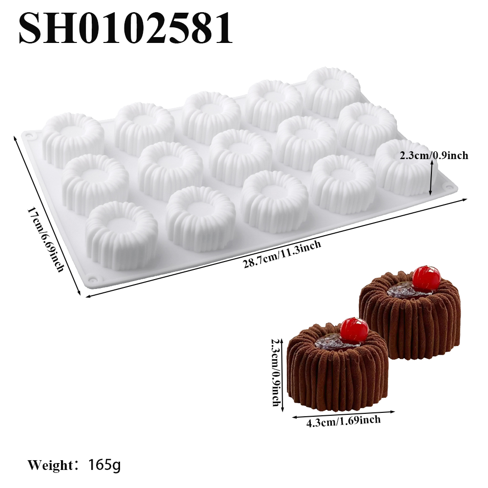 1 o 6 celle Bobina cilindrica struttura design mousse Torta Stampo Francese dolce Stampo da forno Budino fai da te dolce Stampo per cioccolato: Borgogna