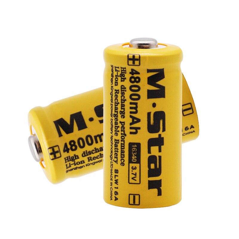 4800Mah Oplaadbare 3.7V Li-Ion 16340 Batterijen CR123A Batterij Voor Led Zaklamp Lader, reizen Voor 16340 CR123A Batterij