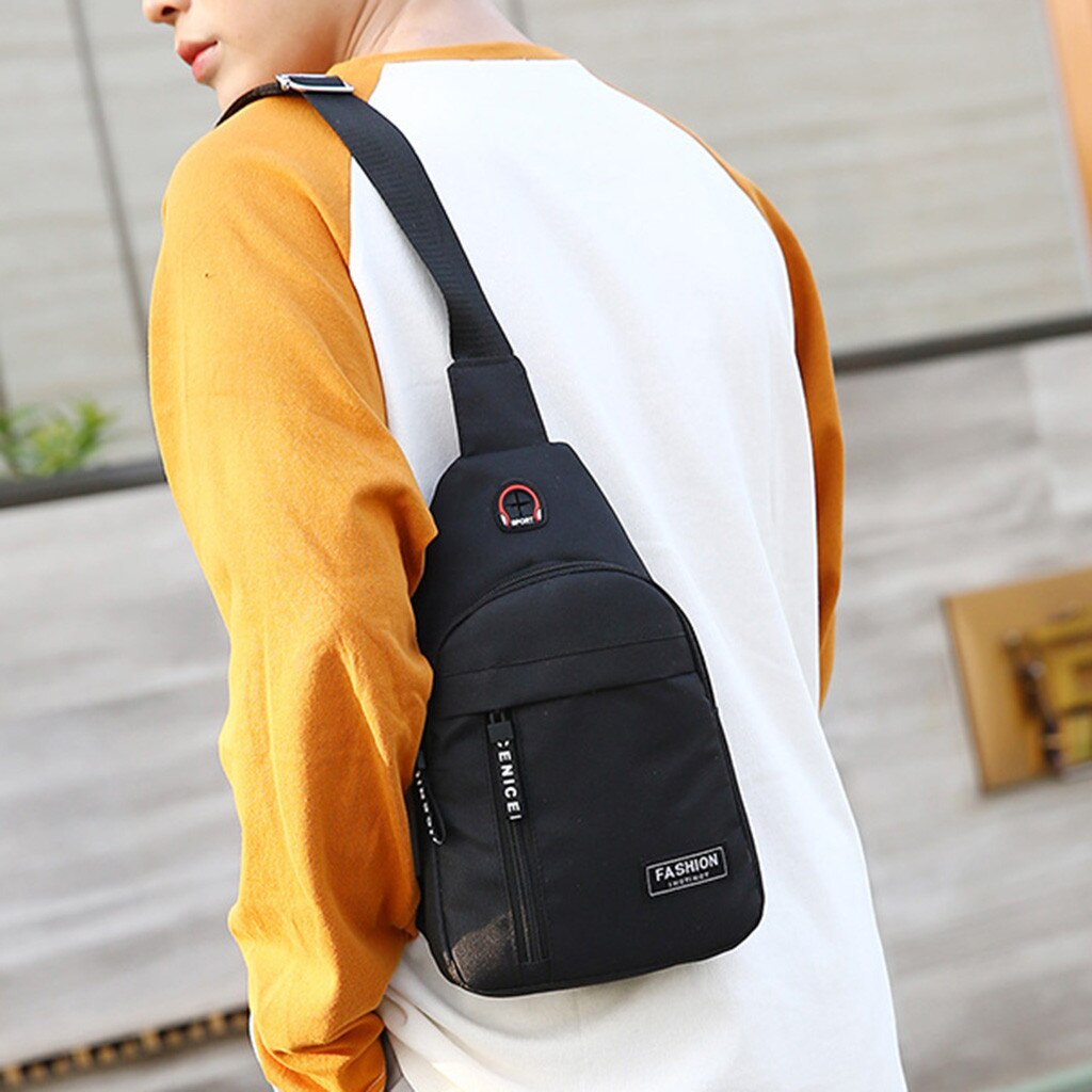 Male Women Nylon Waist Packs Sling Bag Crossbody Outdoor Sport Shoulder Chest Daily Picnic Canvas Messenger Pack Bolsa