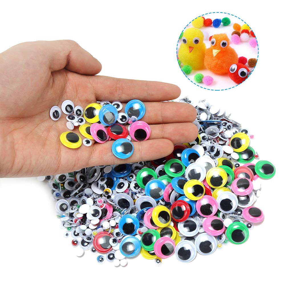 1500Pcs Googly Wiggle Eyes Self Adhesive Stickers DIY Crafts Set For Toys Handicrafts DIY Accessories