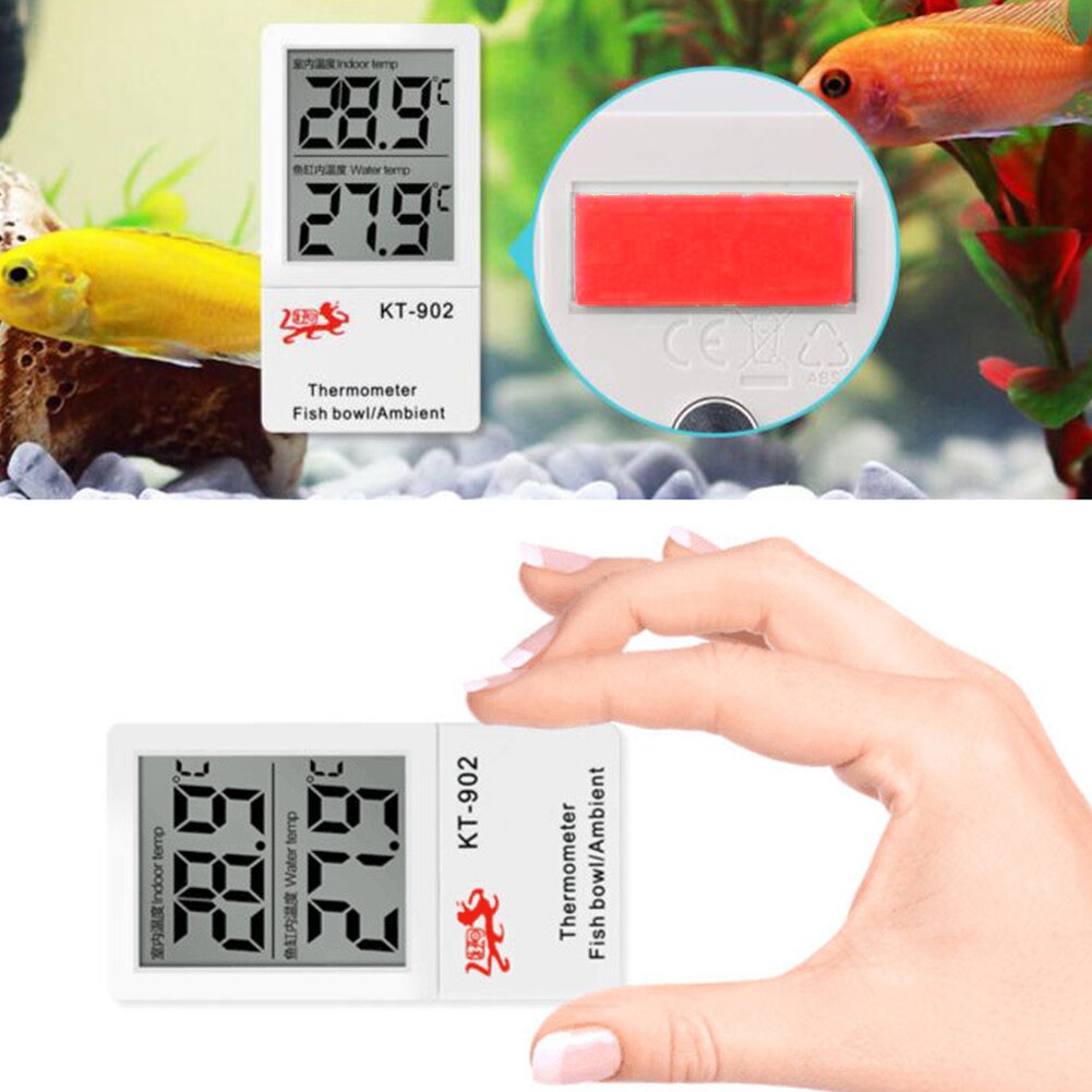 Poisson adhésif léger thermomètre alimenté par batterie rapide lecture Aquarium réservoir Reptile température intérieure eau LCD affichage