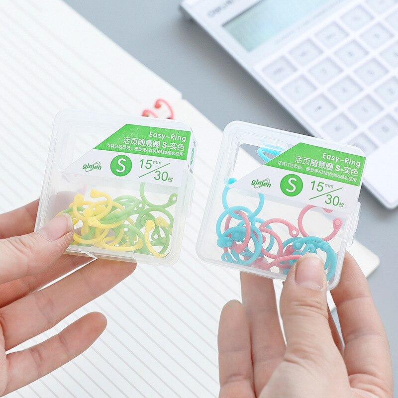 Coloffice Candy Color Plastic Multi-Function Paper Clip Random Circle Document Information Card Binder Transparent Loose Ring