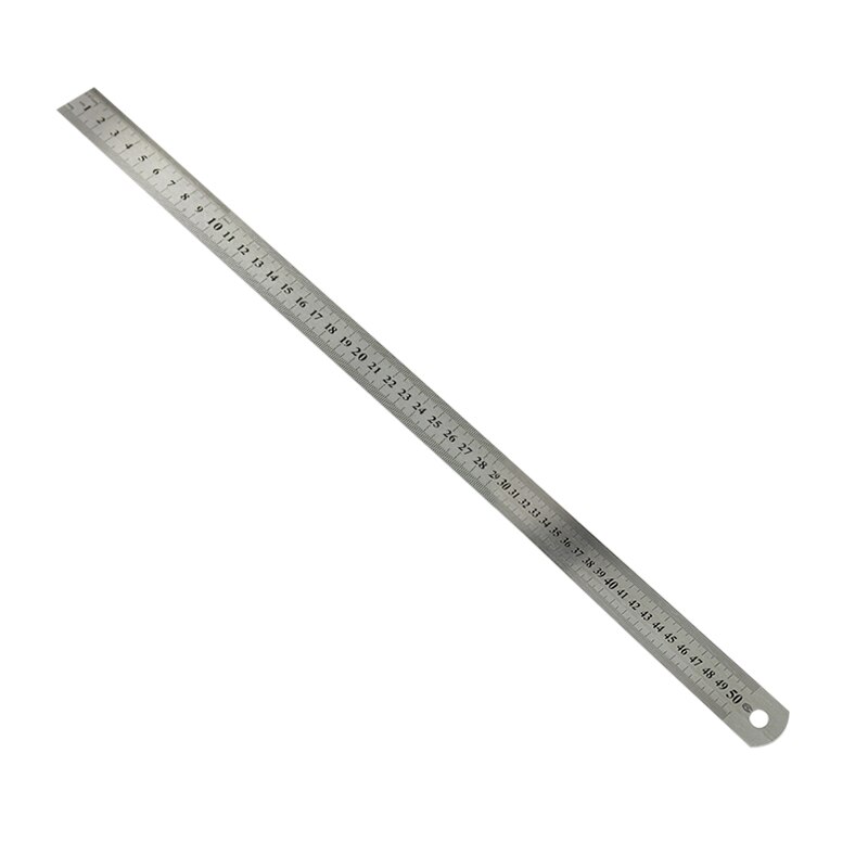 1pc 50cm metal lineal rustfrit stål lige lineal måleværktøj skala lineal kunst tilbehør kontor skoleartikler