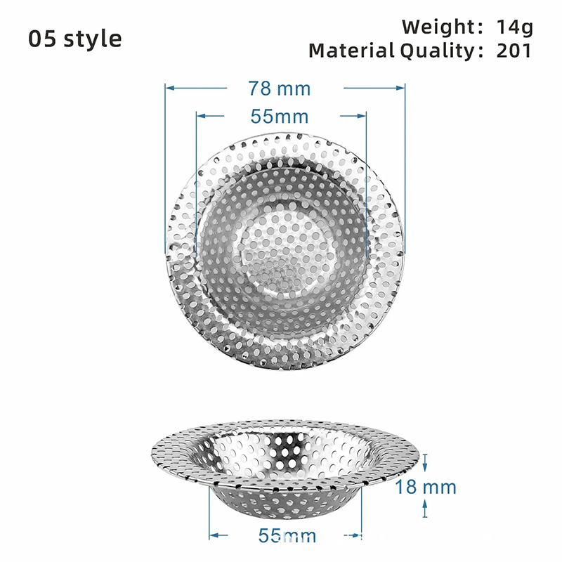 Kitchen Sink Filter Stainless Steel Mesh Sink Strainer Filter Bathroom Sink Strainer Drain Hole Filter Sewer Screen Strainers: Dark Grey