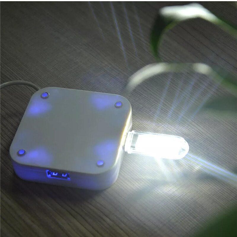 20 stks/partij 3 LEDs 8 LEDs Mini USB LED Boek licht Desk Night Light Reading Lamp Camping Lamp voor Power bank Oplader Laptop PC TV: White / 8LEDs