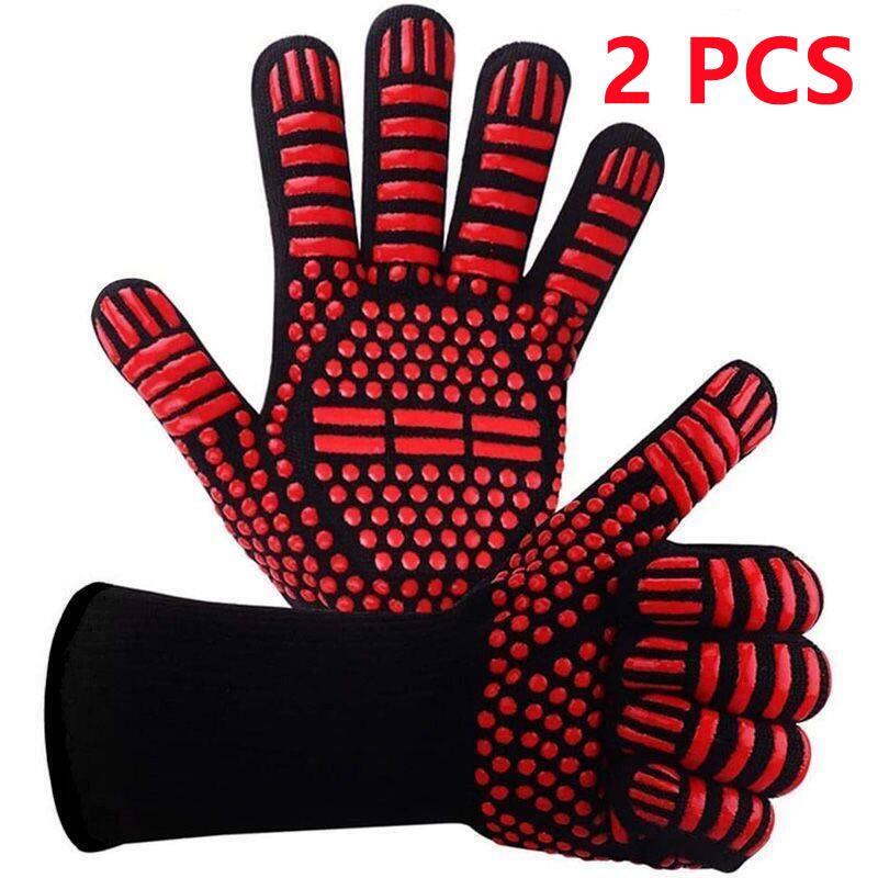 BBQ-Handschuhe, feuerfest, hitzebeständig, Ofenhandschuhe, Silikon, rutschfest, für sterben Küche, Grillhandschuhe, Grillen, Kochen, Backen, Raucherhandschuhe: verrotten