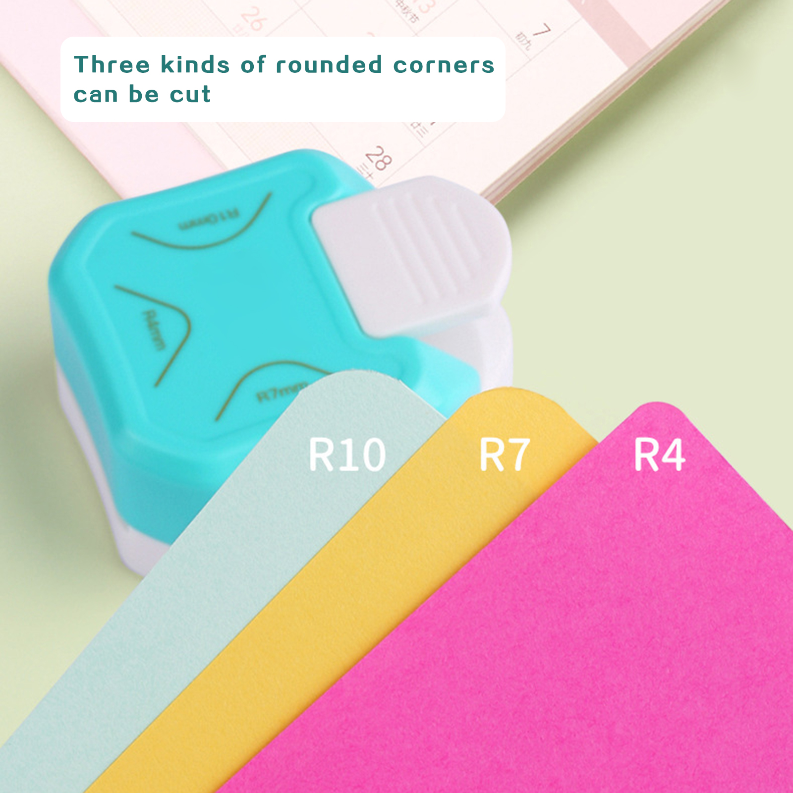3 In1 Trimmer Corner Rounder Punch Mini Corner R4/R7/R10mm Round Corner Trimmer DIY Paper Cutter Scrapbooking Office Accessories