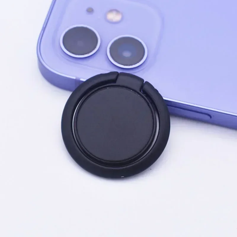 Macaron Effen Kleur Telefoon Ring Gesp Houder Mobiele Telefoon Standhouder Telefoon Grip Mobiele Telefoon Accessoires Telefoon Ring Houder: Black