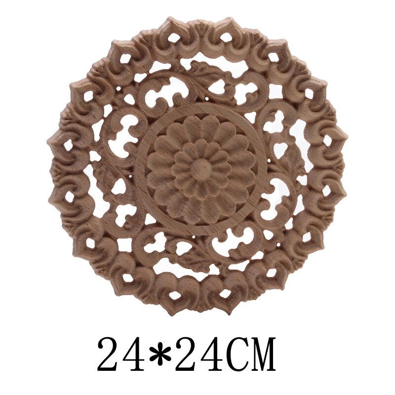 Wood Decal Furniture Decoration Accessories Wood Applique Flower Wood Decal Antique Exquisite Long Flower Wooden Window: B211-4