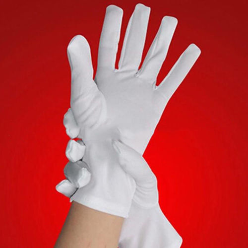 Local stock 1 Pair Men&/39;s White Tuxedo Gloves Formal Uniform Guard Band Butler Gloves