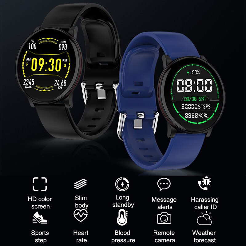 Montre intelligente ronde femmes hommes Smartwatch pour Android IOS électronique horloge intelligente Wach Fitness Tracker nouvelle montre-bracelet intelligente