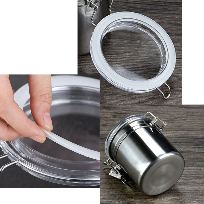 Stainless Steel Airtight Coffee Jar Canister 700ml/1400ml Coffee Beans Tea Coffee Container Storage Canister Set With Spoon
