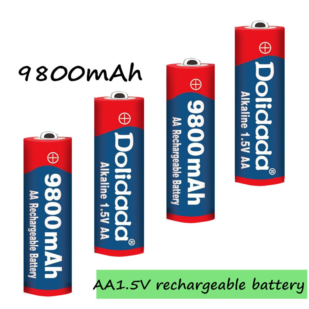 Tag AA battery 9800 mah rechargeable battery AA 1.5 V. Rechargeable Alcalinas drummey +1pcs 4-cell battery charger