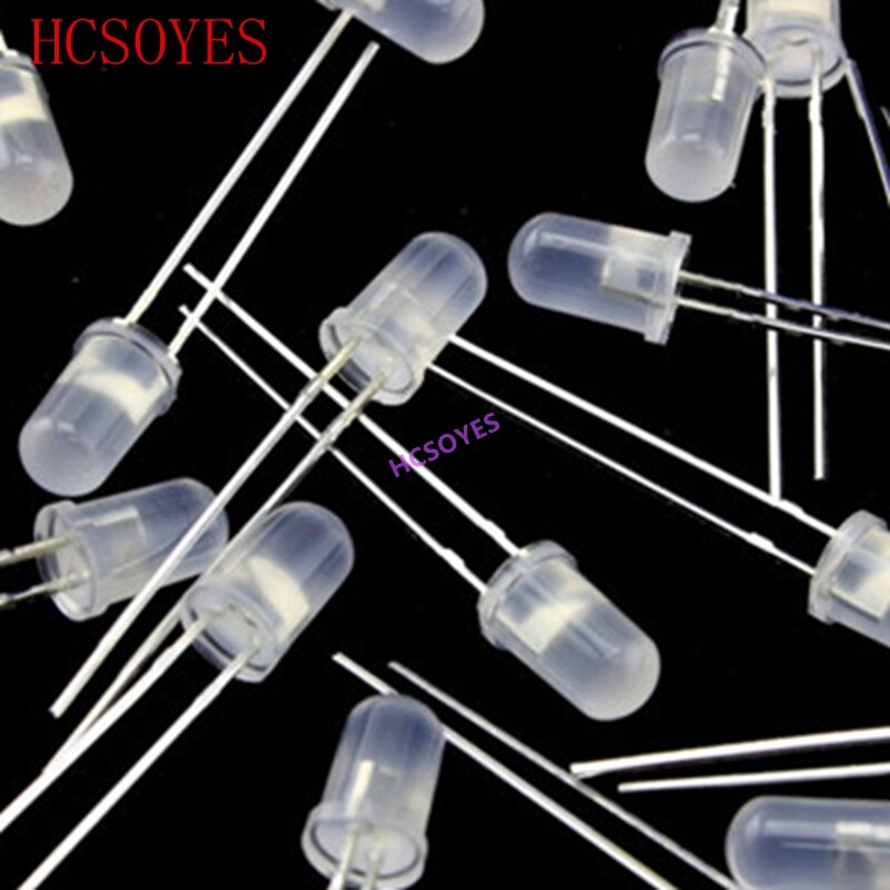 Straight plug LED lamp 5mm fog white hair red light blue light green light f5 light emitting diode