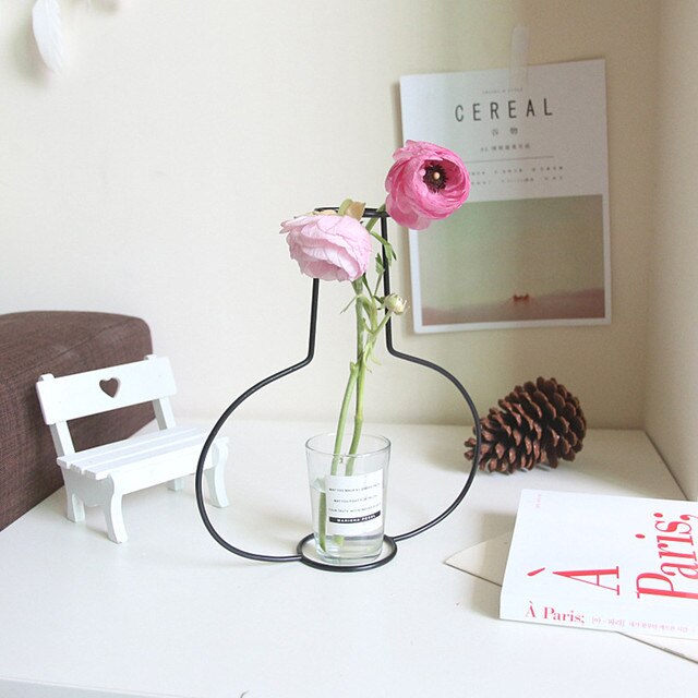 1 X support de Vase en fer forgé, Arrangement de fleurs en fil de fer, Simulation sèche et fraîche, support de fleurs en fer forgé, en Stock: C