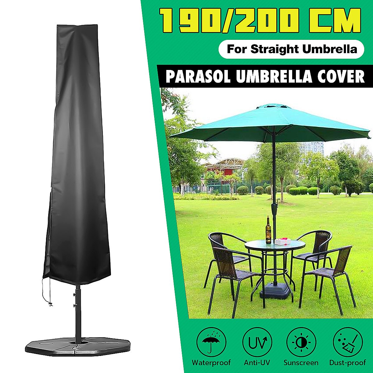 Large Cover Umbrella CoverWaterproof Outdoor Parasol Cantilever Rain Cover Outdoor Garden Patio Windproof Sunshade Protection
