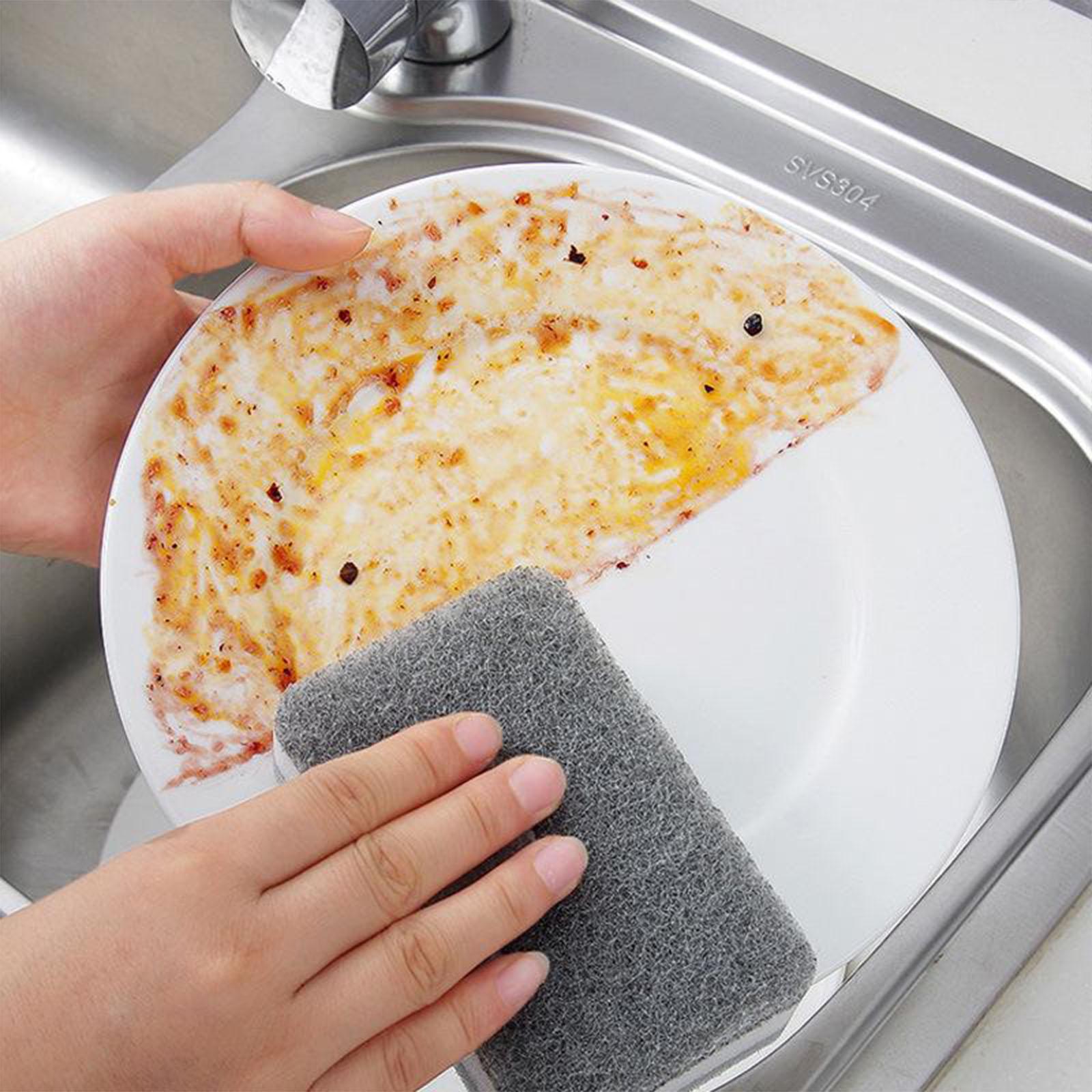 Éponges Magiques Réutilisables à Trois Couches, Tampons à Récurer pour Poêle, Pot, Vaisselle, Ménage, Cuisine, Lingettes, Brosse, Outils de Nettoyage