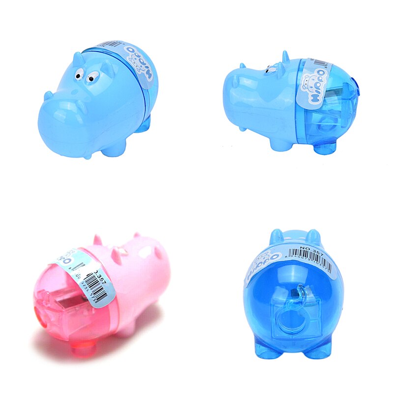 1PC Cute Owl Pig Hedgehog Hippo Plastic Pencil Sharpener Lovely Multiple Animals Stationery for School Kids