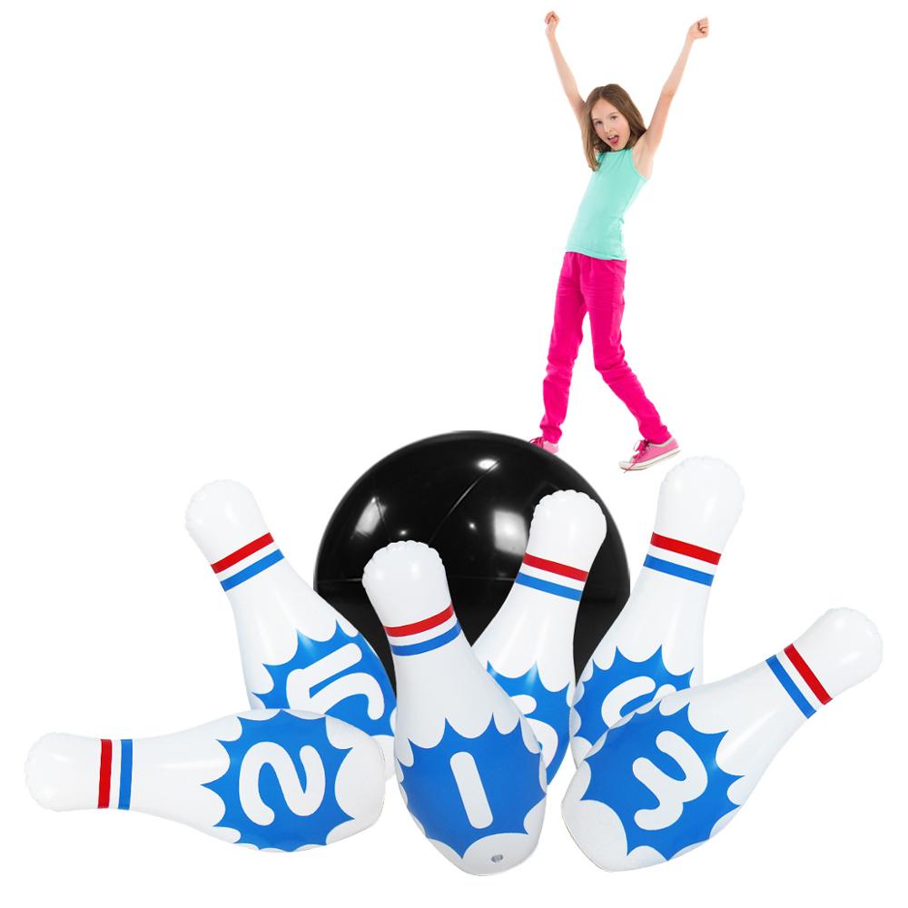 Kids Bowling Set Opblaasbare Outdoor Speelgoed Hilarische Fun Jumbo Opblaasbare Bowling Pins Voor Peuter Gazon Spelen Sport Games