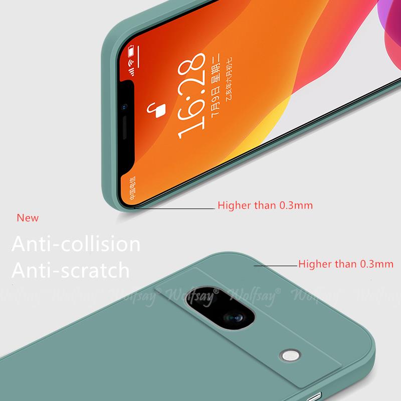 Para Google Pixel 7A funda protectora de goma de silicona líquida funda de teléfono Google Pixel 8A 8 Pro 7A 7 6A 6 Pro funda TPU Pixel 7A
