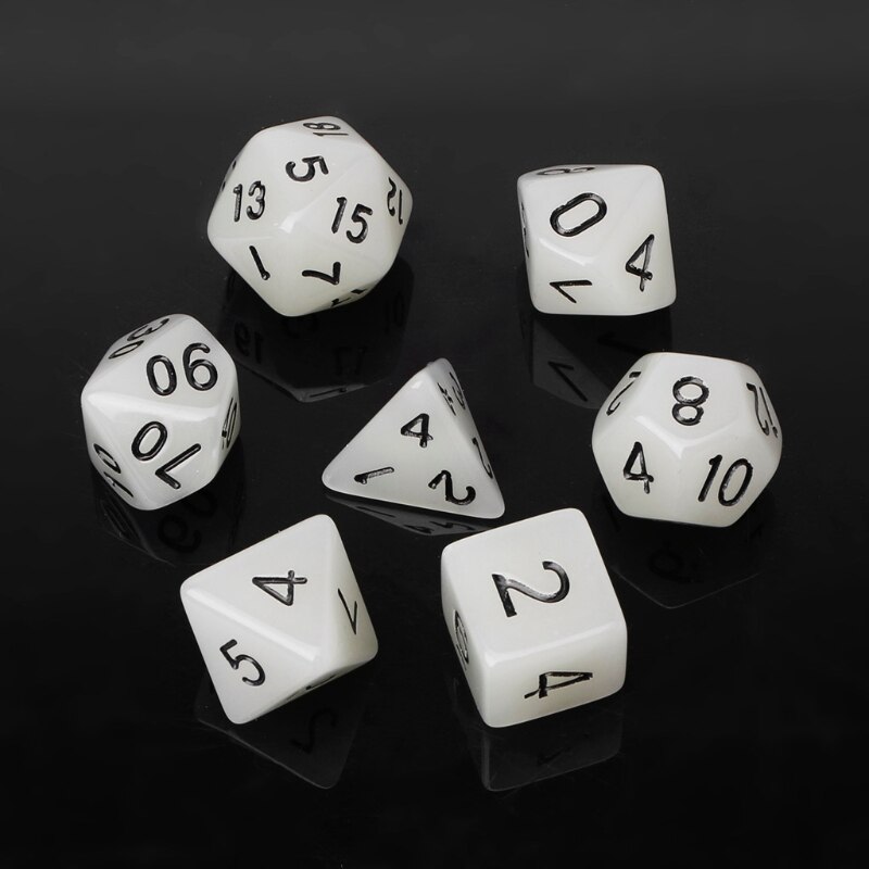 7 stk multilaterale 15mm transparente terninger rundt hjørne bærbart bordspill