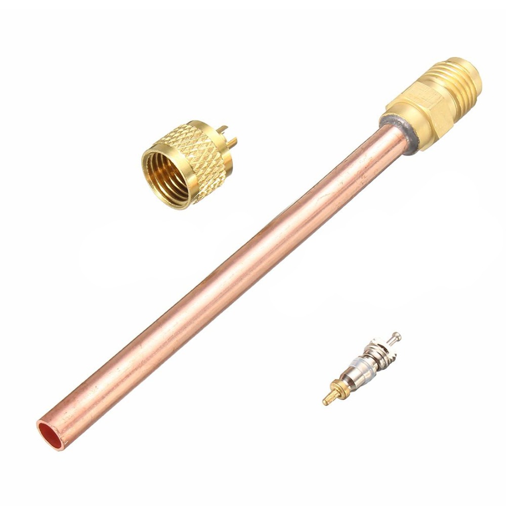 10 Valve 1/4" SAE x 1/4" OD x 4" stem Core AC For Refrigeration air conditioning Systems