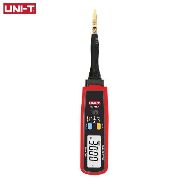 UNI-T UT116A SMD Tester Meter Multimeter Rotable Tweezer Resistance Capacitance LED Diode Continuity Battery Tester