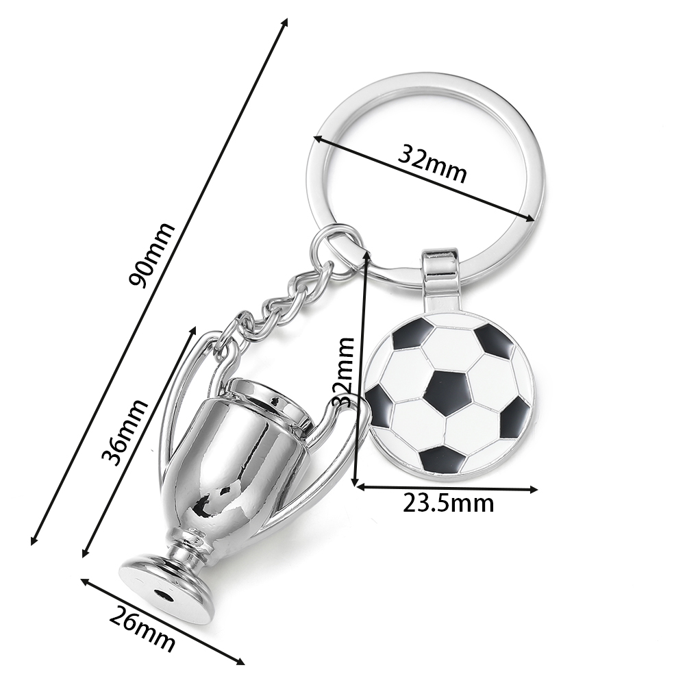 1 st fotbollsnyckelring i metall för män, nyckelring för fotbollsskor och fotbollsbil, festnyckelringssmycken: Blå
