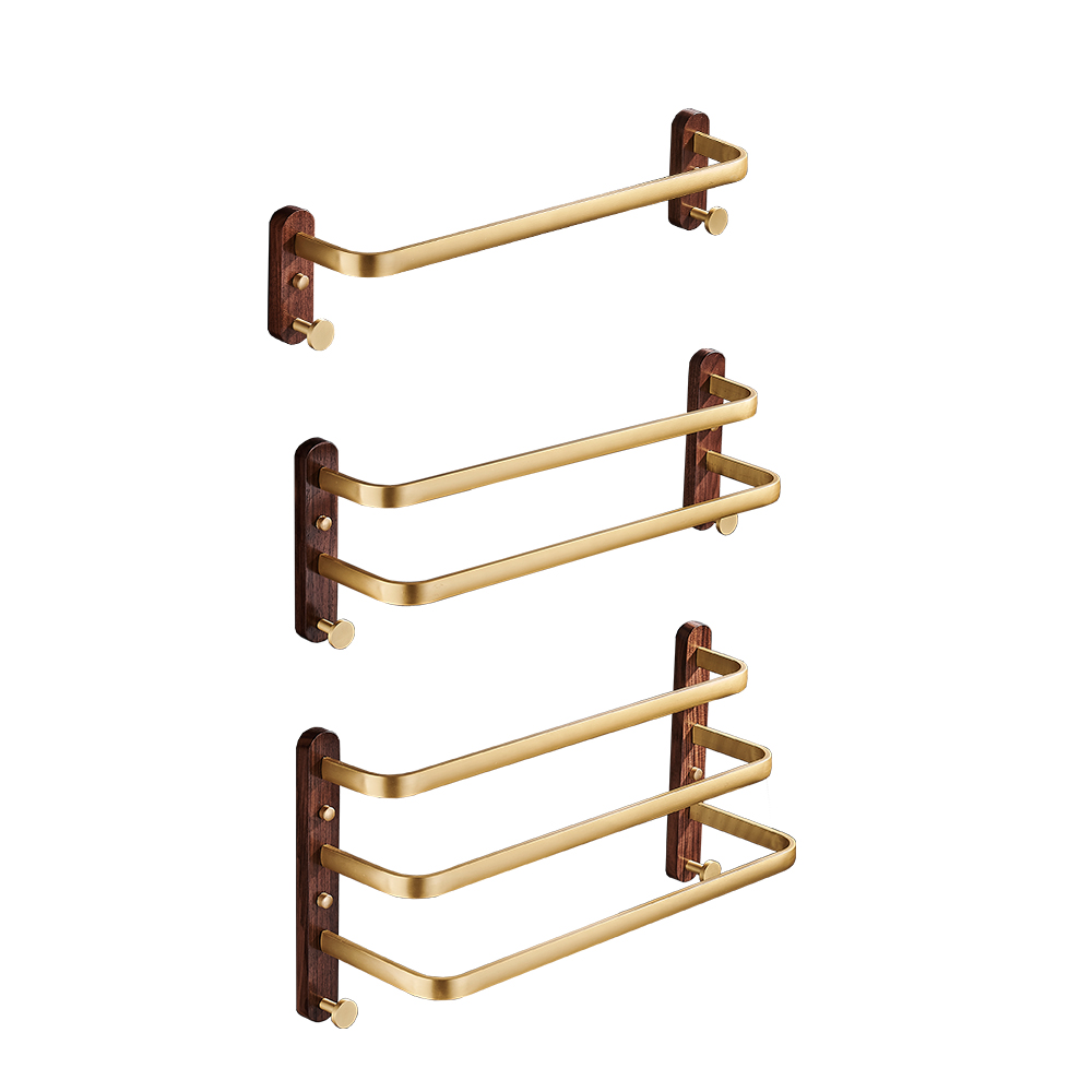 Portasciugamani da bagno in legno di noce in alluminio porta asciugamani da bagno porta mensola in legno porta asciugamani per bagno