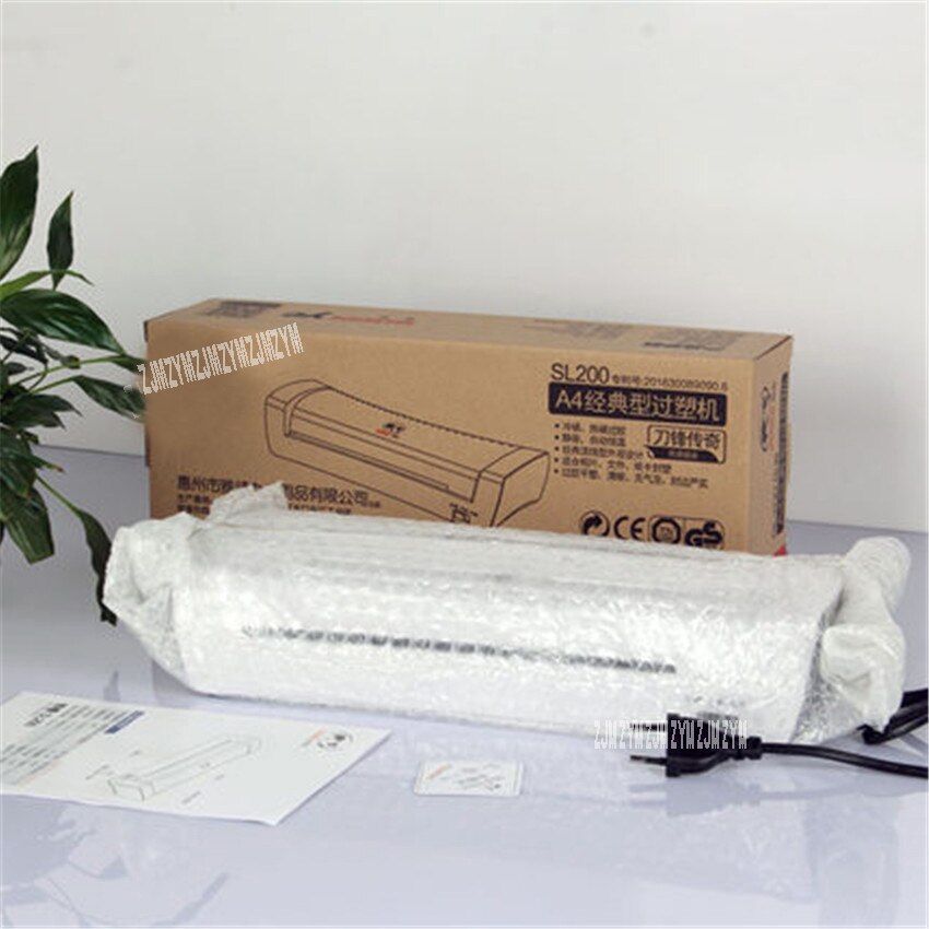 SL200 weiß A4 Foto Laminator Büro & Kalt Thermische Laminieren Professionelle Für A4 Dokument Foto Haustier Film rollen-Laminator