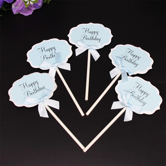 Happy Birthday Cake Decoration Accessories Internet Celebrity Clouds Letterable Greeting Cards Blank Card Inserts: MINT GREEN