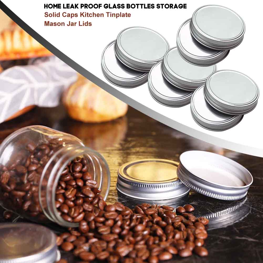 Mason Jar Lids Storage Solid Caps Tinplate Home Kitchen Secure Small Leak Proof Good Sealing Properties 70mm, 87mm