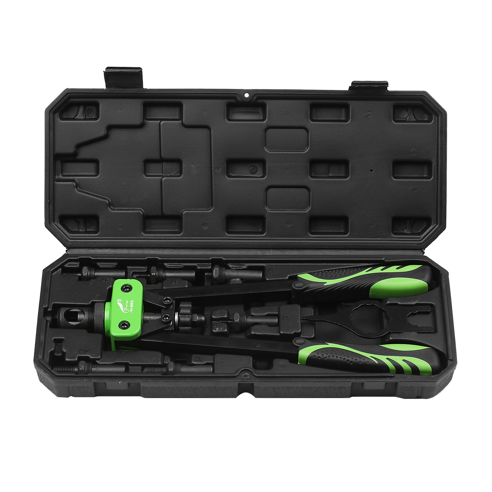 Hand Rivet Nut Tool Riveting Tool Rivet Nut Setter with 6 Metric Mandrels of M3/M4/M5/M6/M8/M10 and Molded Carrying Case