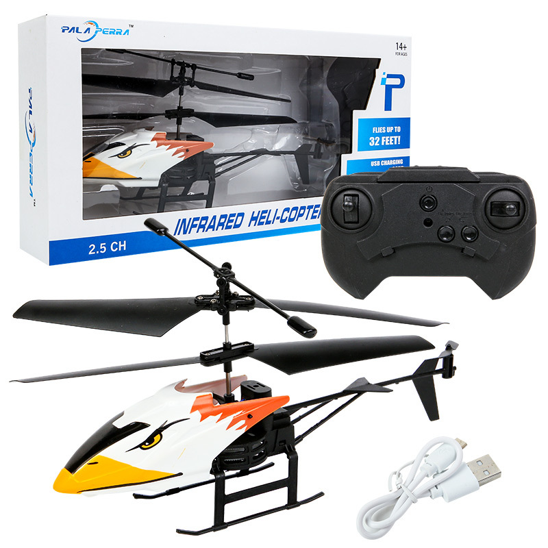 Helicóptero de juguete anticolisión con Control remoto inalámbrico de 6 estilos con 2 canales con caja de para niños y adultos: Eagle(color box)