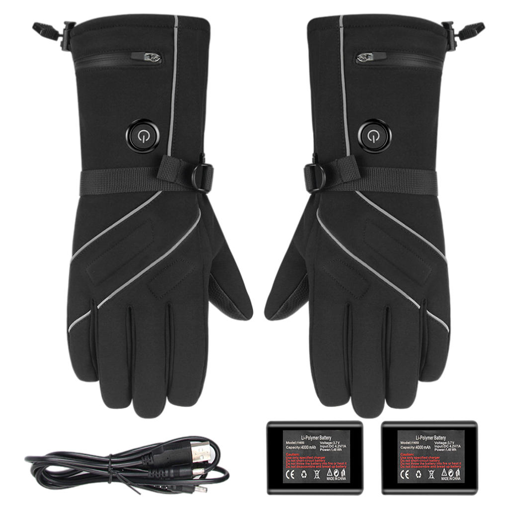 Motorcycle Gloves Electric Battery Heated Gloves Touch Screen Gloves for Motocross ATV Outdoor Sports Heating Motorbike Gloves