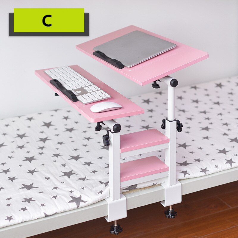 High carbon steel skeleton laptop desk home laptop stand bedside small side table children's study table coffee tables: C