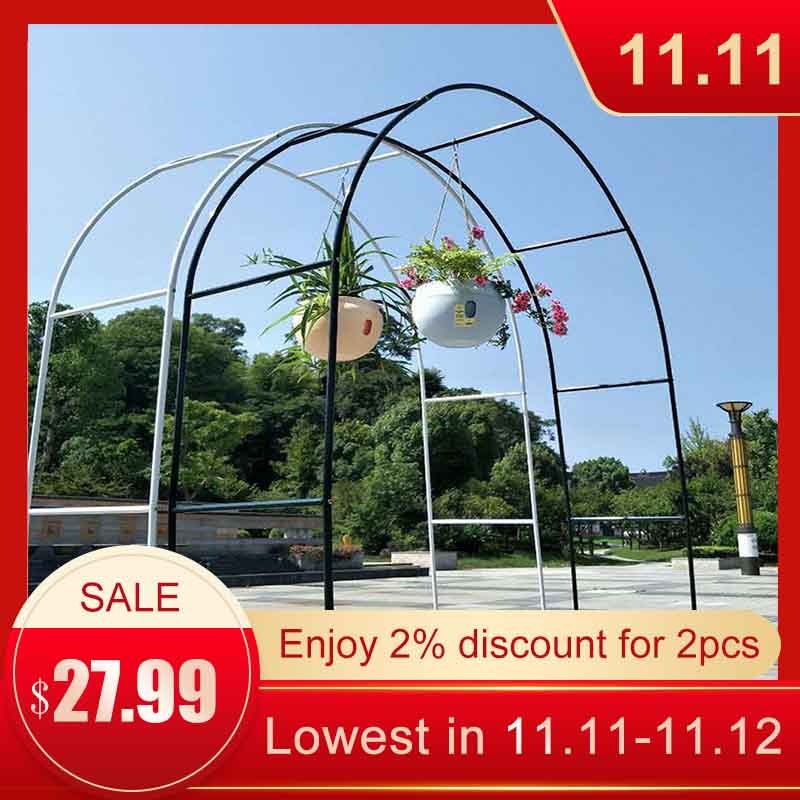DIY Metal Wedding Arch Decorative Garden Backdrop Pergola Stand Flower Frame For Marriage birthday wedding Party Decoration 2.4M