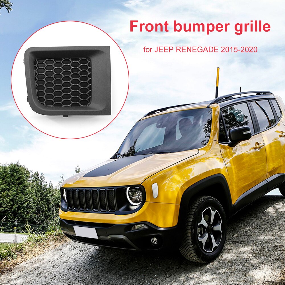 Car Bumper Grille Bezel for Jeep Renegade Black ABS Front Lower Bumper Grille Bezel Replacement Auto Parts