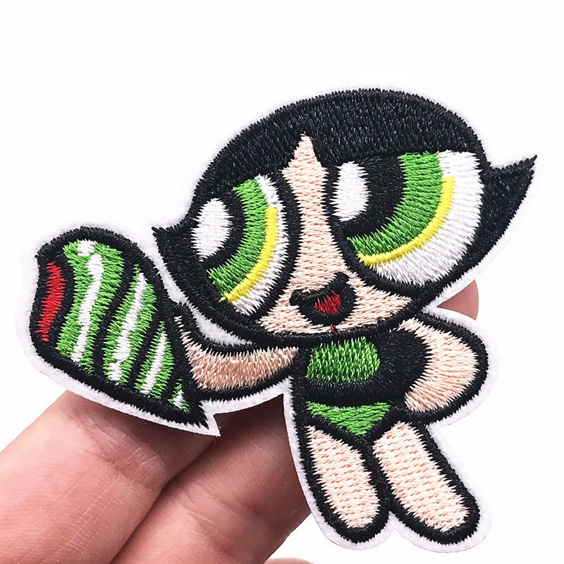 10 Stuks Cartoon Power Meisjes Naaien Levert Ijzer Op Kleding Applique Patch Diy Kleding Accessoires Borduurwerk Patches: Nickel-Free White