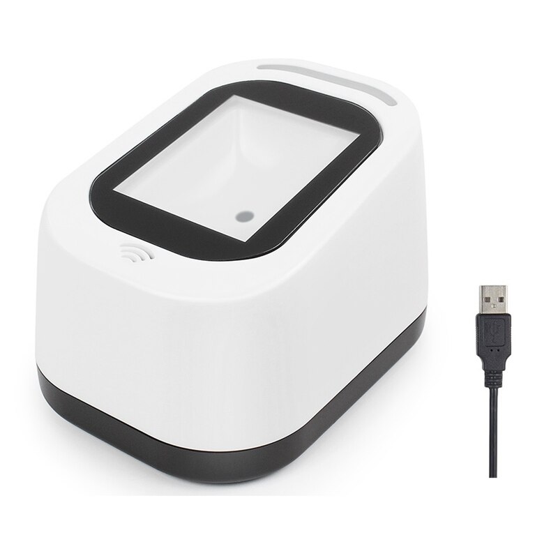 Cavo USB Desktop T97 codice QR 1D / 2D cablato, matrice dati, PDF417,Aztec, lettore di codici a barre Maxicode Scanner di codici a barre 2D: WHITE