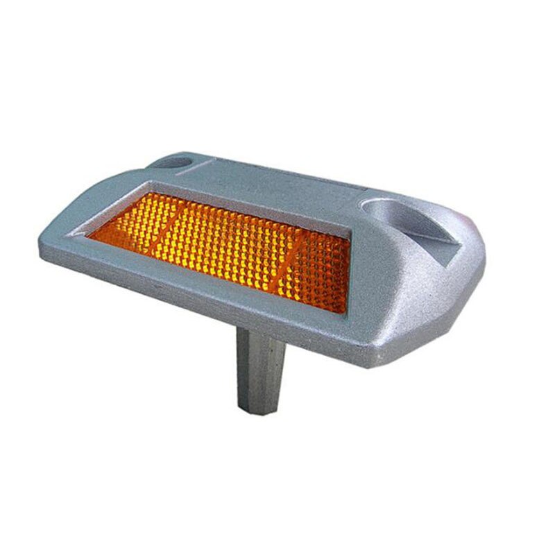 Aluminum Road Stud with Yellow PMMA Reflector, Solar Road Marker Light, solar pavement light