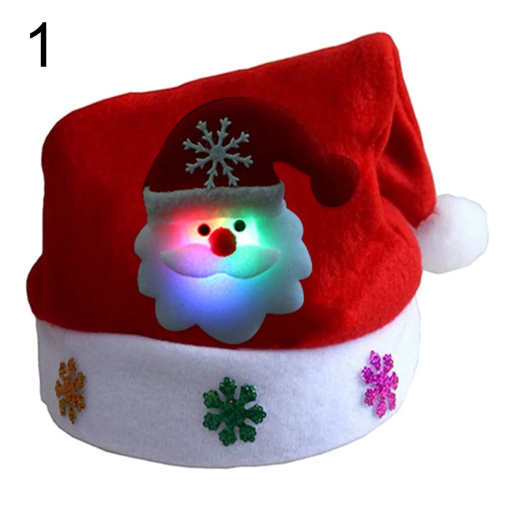 Joyeux noël adulte enfant lumière LED casquette père noël bonhomme de neige Elk chapeau de noël: Kid Santa Claus